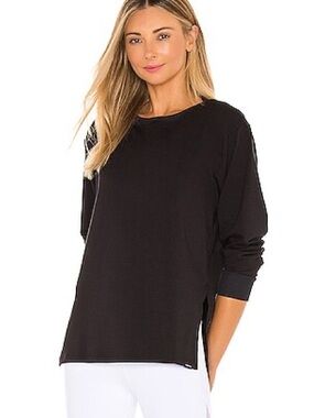 Koral Bristol Pullover Black Long Sleeve Crewneck Activewear Athleisure Sz Small
